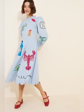 Stella Nova blue handcrafted circus
Midi dress